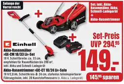 B1 Discount Baumarkt Einhell Akku-Rasenmäher GE-CM 18/33 Li-Set Angebot