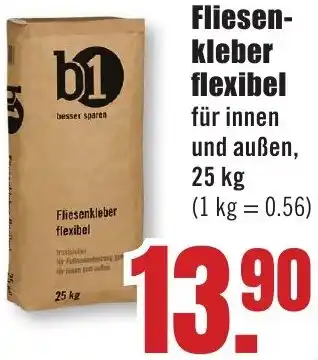 B1 Discount Baumarkt b1 Fliesenkleber flexibel Angebot