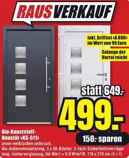 B1 Discount Baumarkt Alu-Kunststoff Haustür KS-511 Angebot