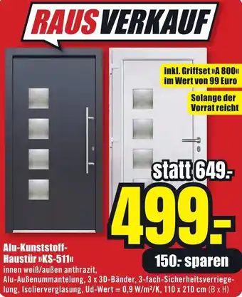 B1 Discount Baumarkt Alu-Kunststoff Haustür KS-511 Angebot