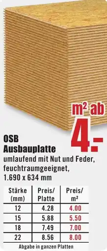 B1 Discount Baumarkt OSB Ausbauplatte Angebot