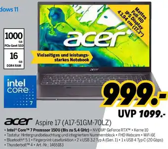 MEDIMAX acer Aspire 17 (A17-51GM-70LZ) Angebot