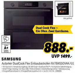 MEDIMAX SAMSUNG Autarker DualCook Flex Einbaubackofen NV7B4550VAK/U1 Angebot