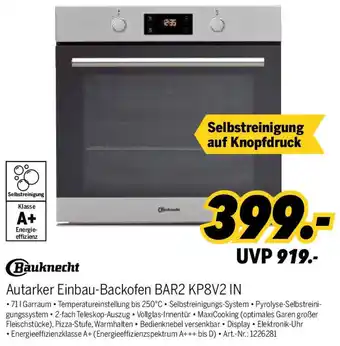 MEDIMAX Bauknecht Autarker Einbau-Backofen BAR2 KP8V2 IN Angebot