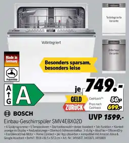 MEDIMAX BOSCH Einbau-Geschirrspüler SMV4EBX02D Angebot