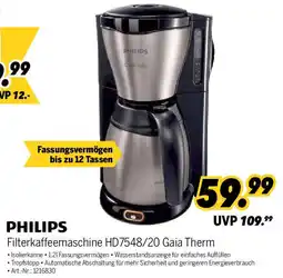 MEDIMAX PHILIPS Filterkaffeemaschine HD7548/20 Gaia Therm Angebot