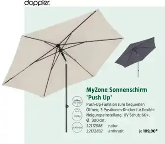 Bauhaus MyZone Sonnenschirm 'Push Up' Angebot