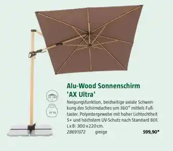 Bauhaus Alu-Wood Sonnenschirm 'AX Ultra' Angebot