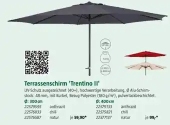 Bauhaus Terrassenschirm 'Trentino II' Ø: 300 cm Angebot