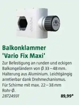 Bauhaus Balkonklammer 'Vario Fix Maxi' Angebot