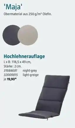 Bauhaus Hochlehnerauflage 'Maja' Angebot