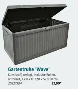 Bauhaus Gartentruhe 'Wave' Kunststoff, zerlegt, inklusive Rollen, anthrazit, L x B x H: 120 x 52 x 58 cm. 20227384 32,90* Angebot