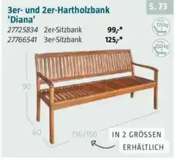 Bauhaus 3er- und 2er-Hartholzbank 'Diana' Angebot