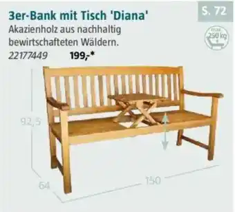 Bauhaus 3er-Bank mit Tisch 'Diana' Angebot