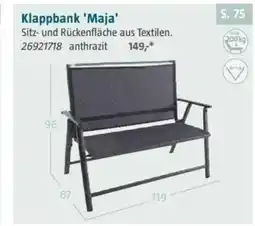 Bauhaus Klappbank 'Maja' Angebot