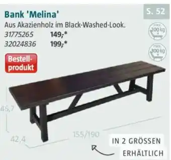 Bauhaus Bank 'Melina' Angebot