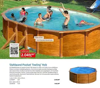 Bauhaus Stahlwand-Poolset 'Feeling' Holz Angebot