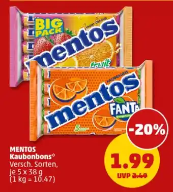 PENNY MENTOS Kaubonbons Angebot