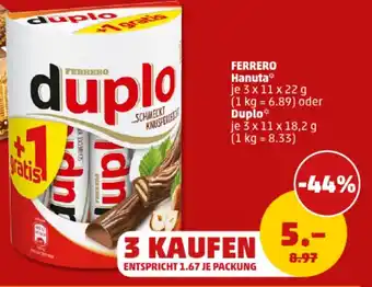 PENNY FERRERO Hanuta oder duplo Angebot