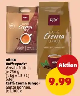 PENNY KÄFER Kaffeepads oder Caffè Crema Lungo Angebot