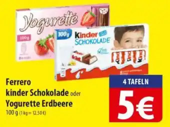 Famila Nord Ost Ferrero kinder Schokolade oder Yogurette Erdbeere Angebot