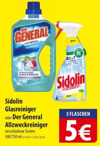 Famila Nord Ost Sidolin Glasreiniger oder Der General Allzweckreiniger Angebot