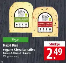 Famila Nord Ost Max & Bien vegane Käsealternative Tomate & Olive oder Kräuter Angebot