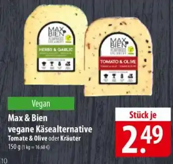 Famila Nord Ost Max & Bien vegane Käsealternative Tomate & Olive oder Kräuter Angebot