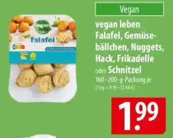 Famila Nord Ost vegan leben Falafel, Gemüse- bällchen, Nuggets, Hack, Frikadelle oder Schnitzel Angebot