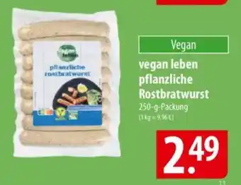 Famila Nord Ost vegan leben pflanzliche Rostbratwurst Angebot