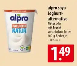 Famila Nord Ost alpro soya Joghurt- alternative Natur oder mit Frucht Angebot