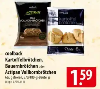 Famila Nord Ost coolback Kartoffelbrötchen, Bauernbrötchen oder Actipan Vollkornbrötchen Angebot