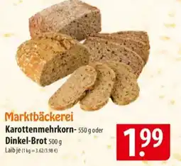 Famila Nord Ost Marktbäckerei Karottenmehrkorn oder Dinkel-Brot Angebot