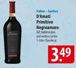 Famila Nord Ost Italien - Apulien D'Amati Primitivo Negroamaro Angebot