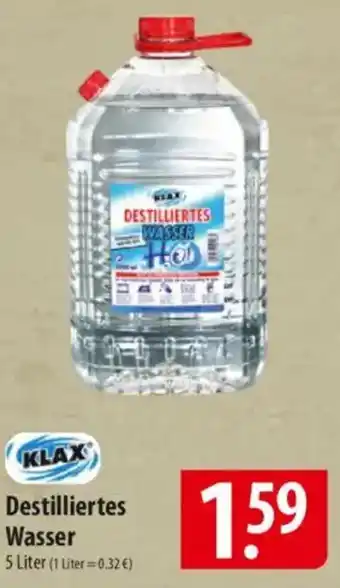 Famila Nord Ost KLAX Destilliertes Wasser Angebot