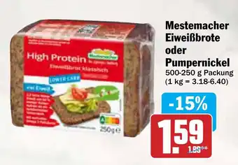 AEZ Mestemacher Eiweißbrote oder Pumpernickel Angebot