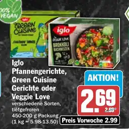 AEZ Iglo Pfannengerichte, Green Cuisine Gerichte oder Veggie Love Angebot