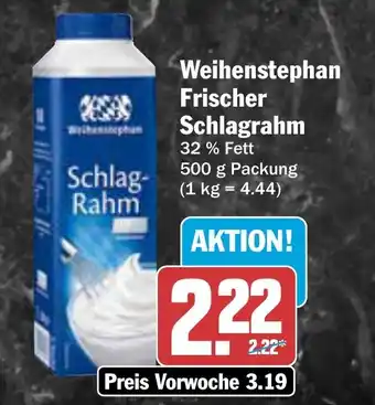 AEZ Weihenstephan Frischer Schlagrahm Angebot