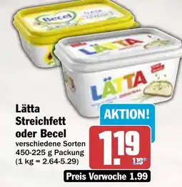 AEZ Lätta Streichfett oder Becel Angebot