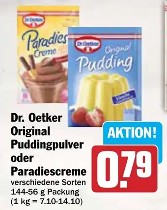 AEZ Dr. Oetker Original Puddingpulver oder Paradiescreme Angebot