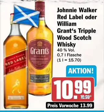 AEZ Johnnie Walker Red Label oder William Grant's Tripple Wood Scotch Whisky Angebot