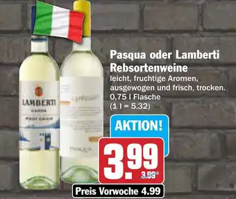 AEZ Pasqua oder Lamberti Rebsortenweine Angebot