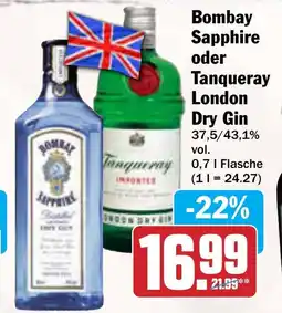 AEZ Bombay Sapphire oder Tanqueray London Dry Gin Angebot