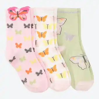 NKD Kinder-Mädchen-Socken mit Schmetterlings-Motiven, 3er-Pack Angebot