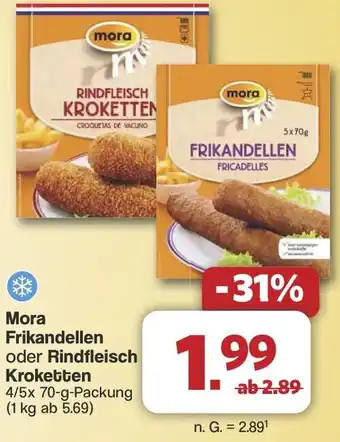 Famila Nord West Mora Frikandellen oder Rindfleisch Kroketten Angebot