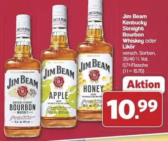 Famila Nord West Jim Beam Kentucky Straight Bourbon Whiskey oder Likör Angebot