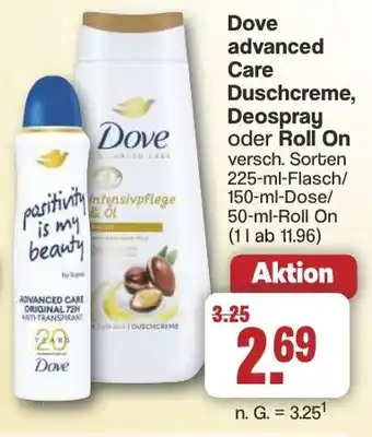 Famila Nord West Dove advanced Care Duschcreme, Deospray oder Roll On Angebot