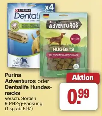 Famila Nord West Purina Adventuros oder Dentalife Hundes- nacks Angebot