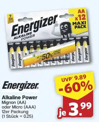 Famila Nord West Energizer Alkaline Power Mignon (AA) oder Micro (AAA) Angebot