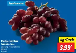 Lidl Dunkle, kernlose Trauben, lose Angebot